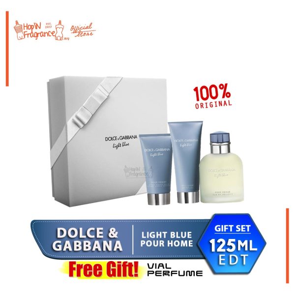ORIGINAL Dolce & Gabbana Light Blue Pour Homme 125ml EDT Gift Set