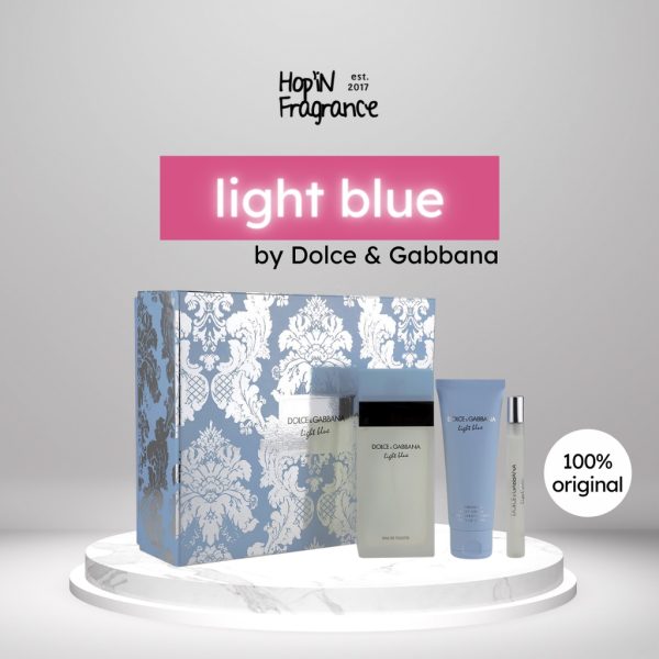 ORIGINAL Dolce & Gabbana Light Blue For Women 100ML EDT Perfume Gift Set