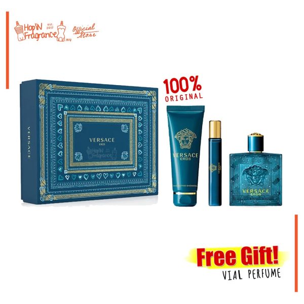ORIGINAL Versace Eros For Men 100ml EDT Perfume Gift Set